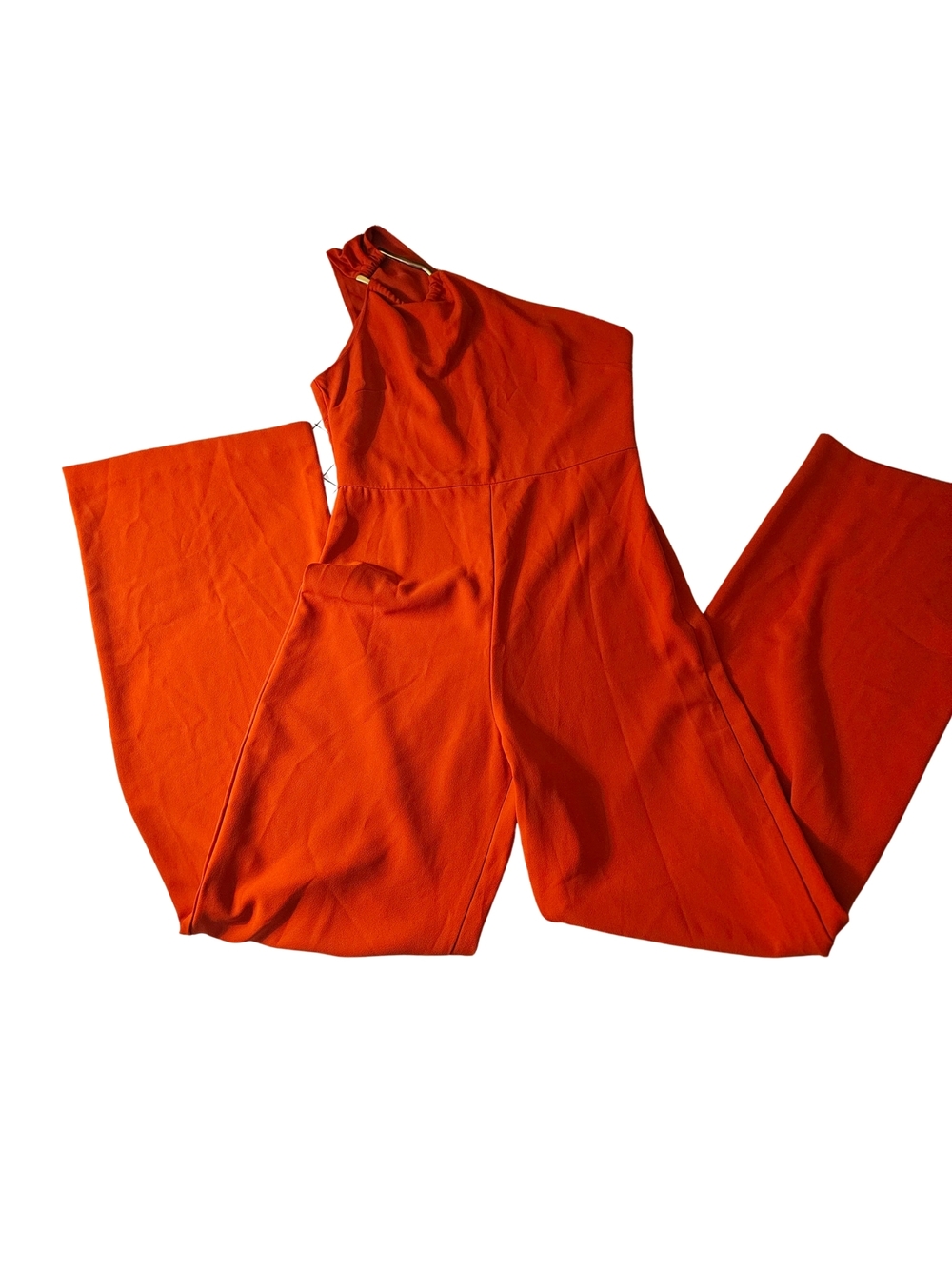 Asymmetric One-Shoulder Orange Jumpsuit